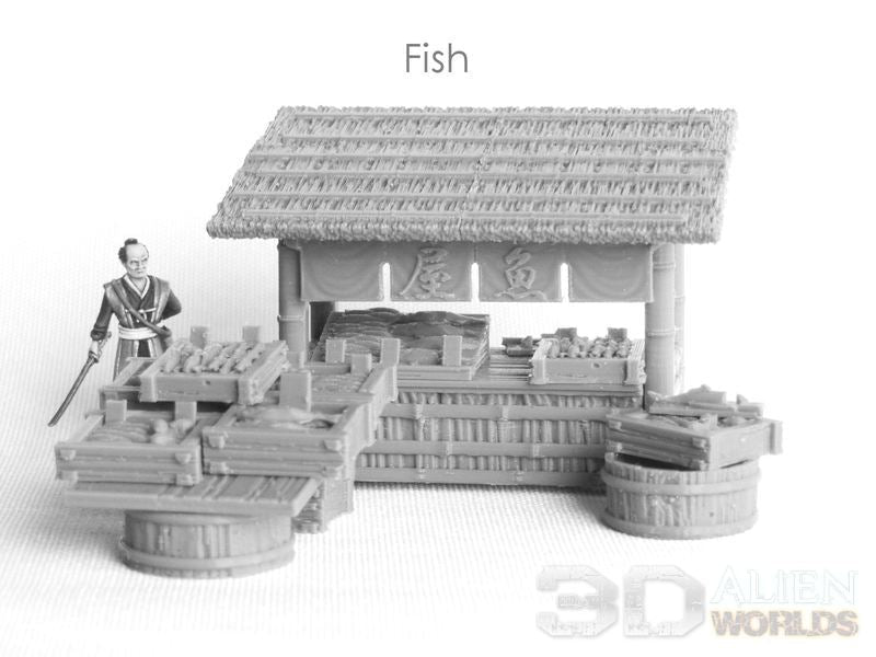Samurai Market Stalls Set – Feudal Japan Street Market (28mm/32mm/40mm) - Northern Foundry