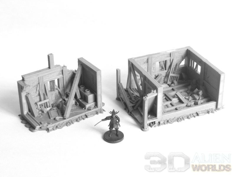 Samurai Ruined Hut – Battlefield Cover Terrain (28mm/32mm/40mm) - Northern Foundry