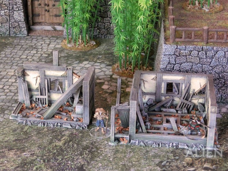 Samurai Ruined Hut – Battlefield Cover Terrain (28mm/32mm/40mm) - Northern Foundry