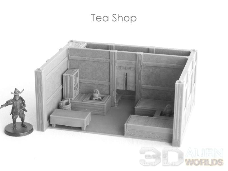 Samurai Shop Set – Feudal Japan Storefront Buildings (28mm/32mm/40mm) - Northern Foundry