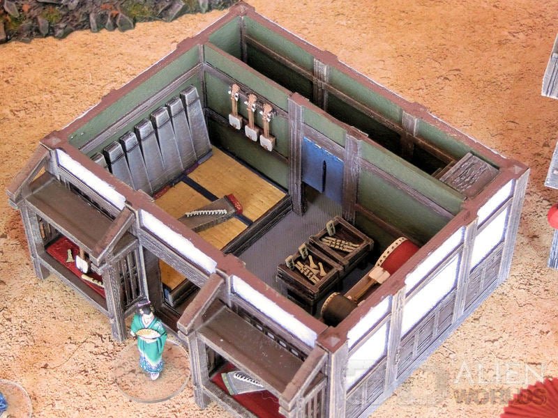 Samurai Shop Set – Feudal Japan Storefront Buildings (28mm/32mm/40mm) - Northern Foundry