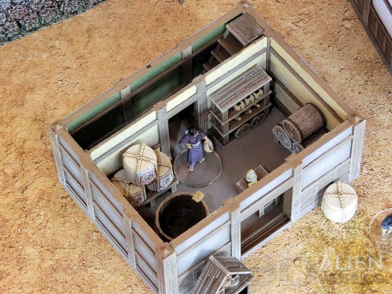 Samurai Shop Set – Feudal Japan Storefront Buildings (28mm/32mm/40mm) - Northern Foundry