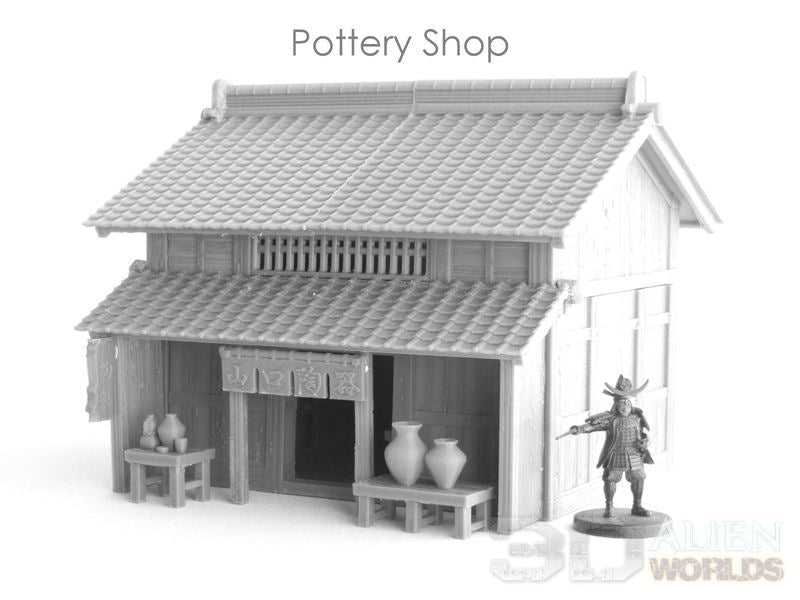 Samurai Shop Set – Feudal Japan Storefront Buildings (28mm/32mm/40mm) - Northern Foundry