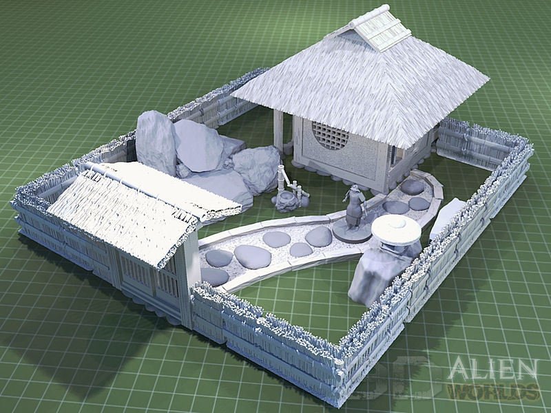 Samurai Teahouse Set – Feudal Japan Teahouse Terrain (28mm/32mm/40mm) - Northern Foundry