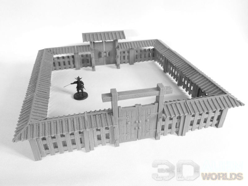 Samurai Wooden Walls Set – Modular Feudal Japan Walls (28mm/32mm/40mm) - Northern Foundry