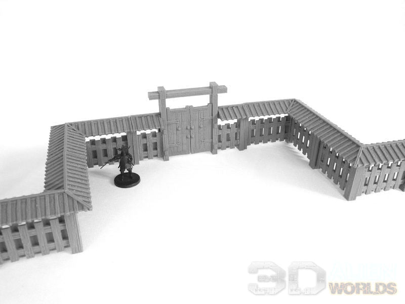 Samurai Wooden Walls Set – Modular Feudal Japan Walls (28mm/32mm/40mm) - Northern Foundry