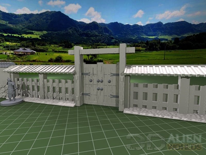 Samurai Wooden Walls Set – Modular Feudal Japan Walls (28mm/32mm/40mm) - Northern Foundry