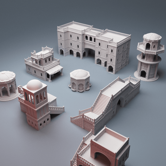 Sci-Fi Atreus Settlement Terrain Bundle – 8 Buildings (28mm/40mm, Stargrave) - Northern Foundry