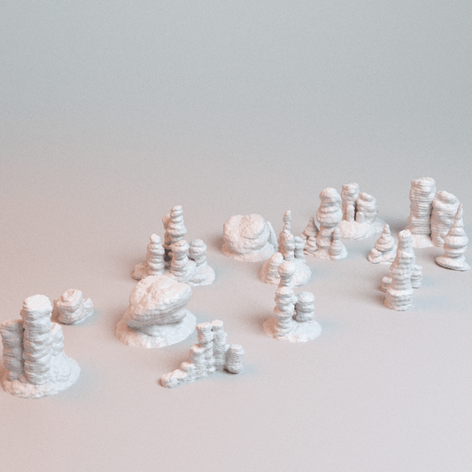 Sci-Fi Canyon Rock Formations – 15-Piece Terrain Set (28mm/40mm Wargaming) - Northern Foundry
