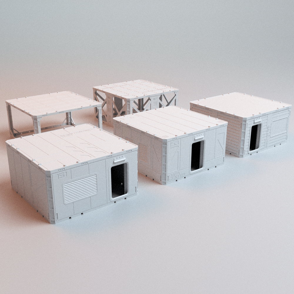 Sci-Fi Frontline Eclipse Modular Cube Terrain – 20 Pieces (28mm/40mm, Deadzone) - Northern Foundry