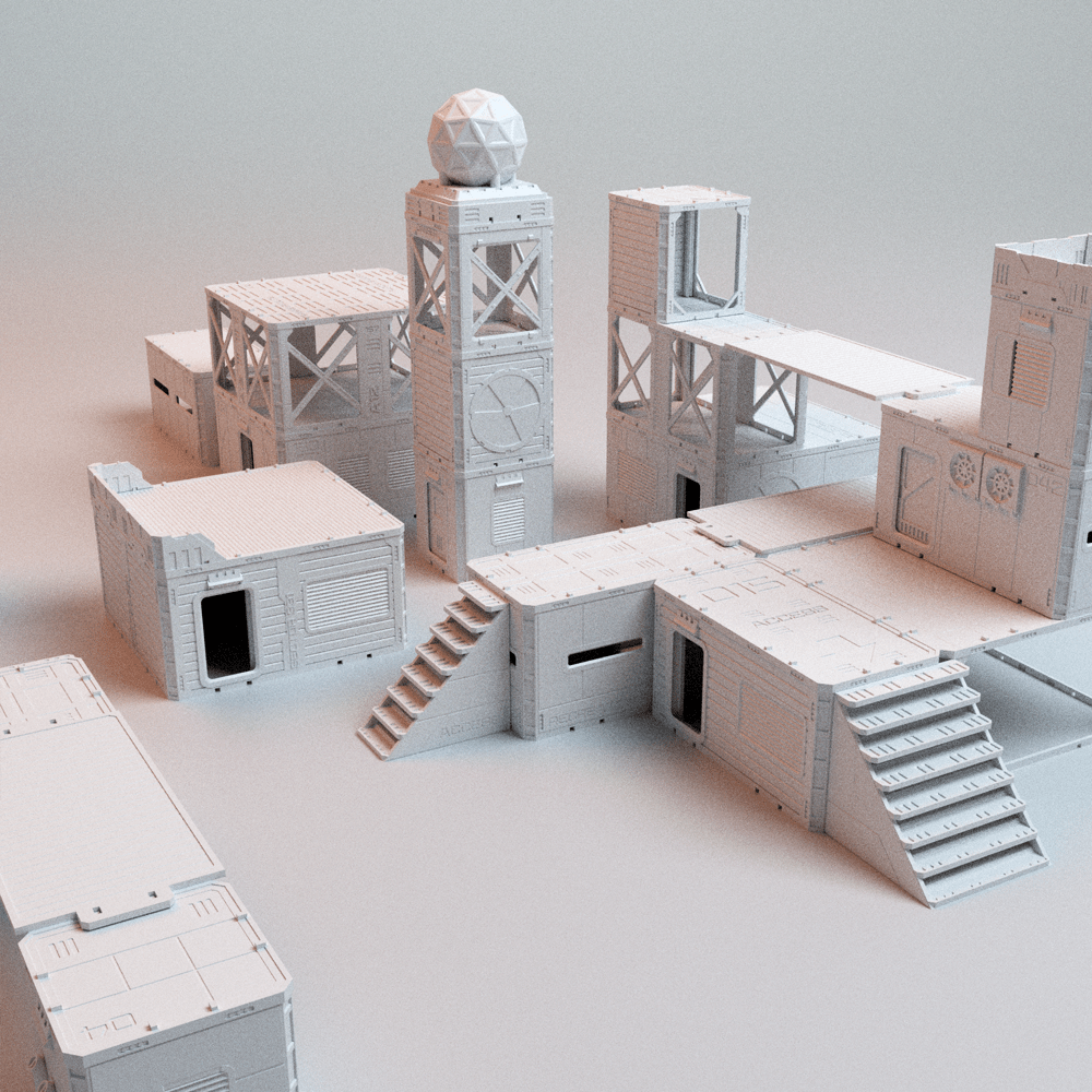 Sci-Fi Frontline Eclipse Modular Cube Terrain – 20 Pieces (28mm/40mm, Deadzone) - Northern Foundry