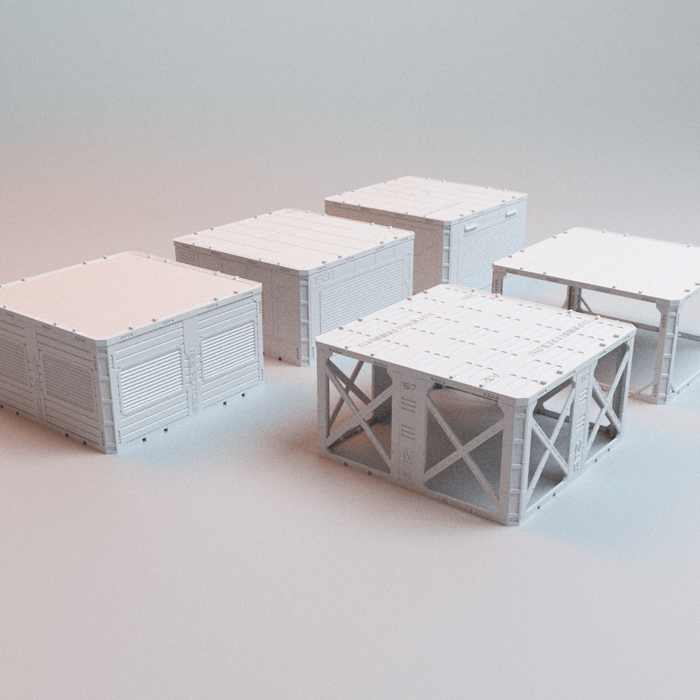 Sci-Fi Frontline Eclipse Modular Cube Terrain – 20 Pieces (28mm/40mm, Deadzone) - Northern Foundry