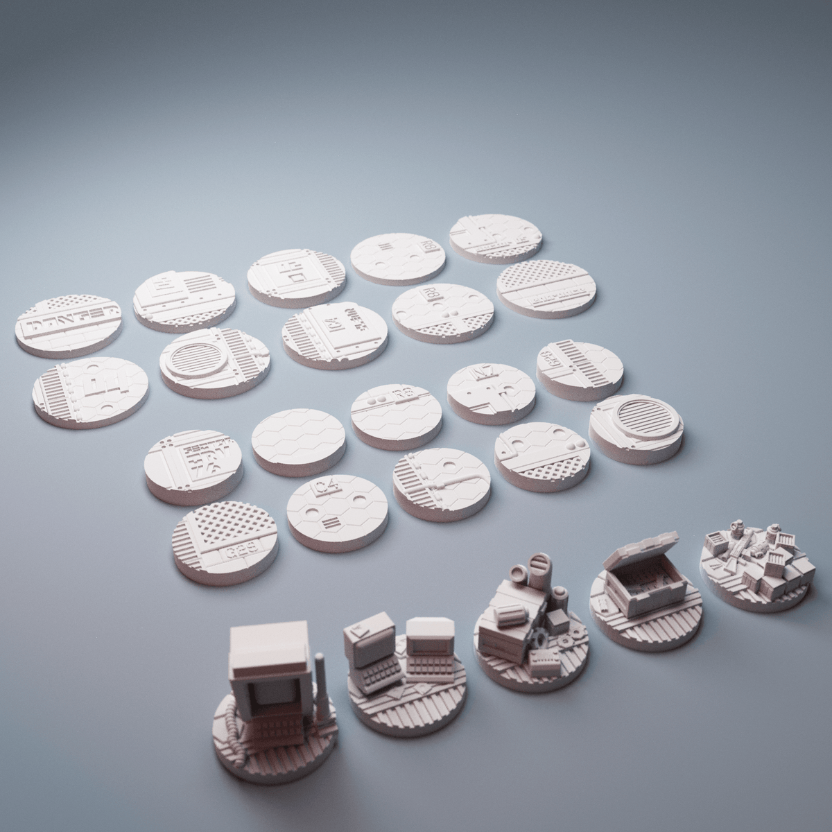 Sci-Fi Miniature Bases Mega Collection – 4 Themed Sets, 25mm to 70mm (Stargrave, Infinity) - Northern Foundry