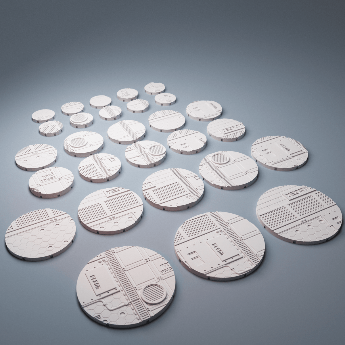 Sci-Fi Miniature Bases Mega Collection – 4 Themed Sets, 25mm to 70mm (Stargrave, Infinity) - Northern Foundry