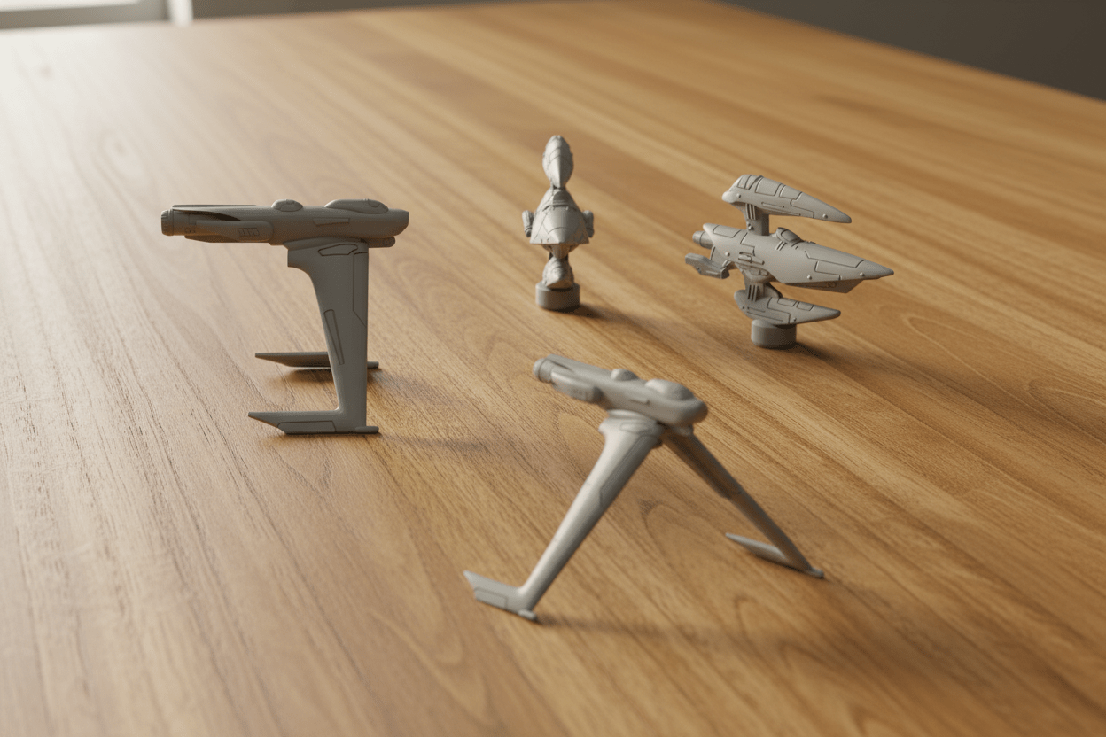 Sylwarin Harmonium Fleet — Elven Solar Sail Spaceships — Gargantuan Battleship & Fighters — 1:128 Scale
