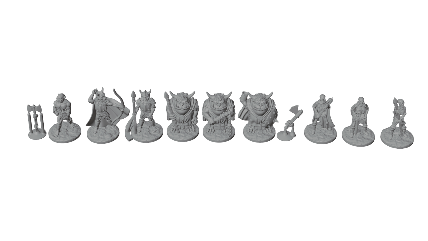 The Dungeon Grunts — Fat Dragon Games Enemy Horde Set — Skeleton, Goblin & Orc Miniature 28mms