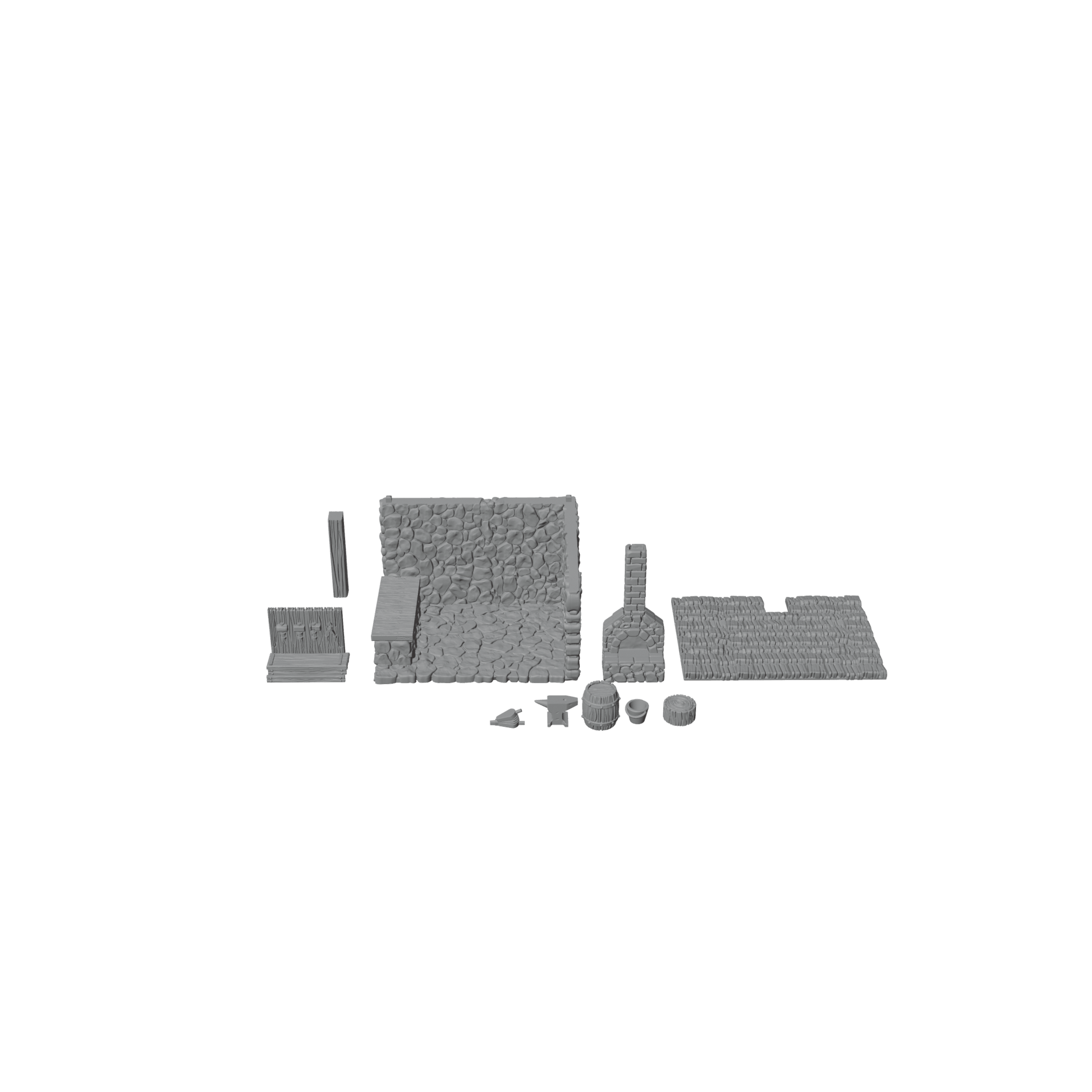 The Village Blacksmith — Interior Terrain Set — Fat Dragon Games Dragonshire Series