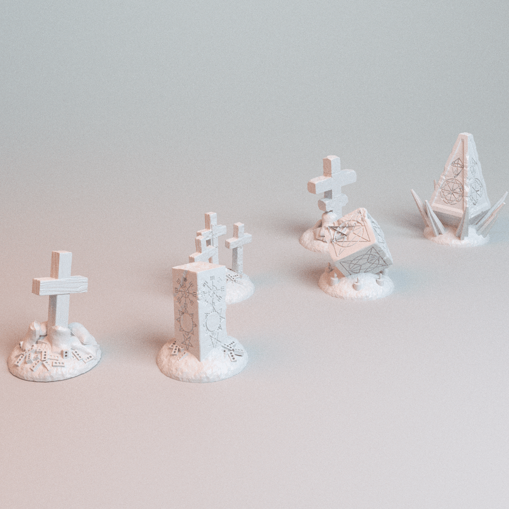 Trench Wars No-Man's-Land Shrines &amp; Objectives — 11-Piece Grimdark Terrain Set (28mm/32mm/40mm) - Northern Foundry