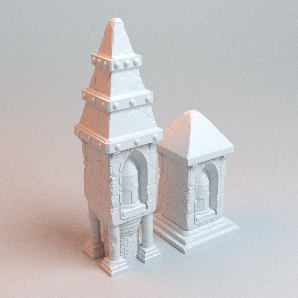Trench Wars No-Man's-Land Shrines &amp; Objectives — 11-Piece Grimdark Terrain Set (28mm/32mm/40mm) - Northern Foundry