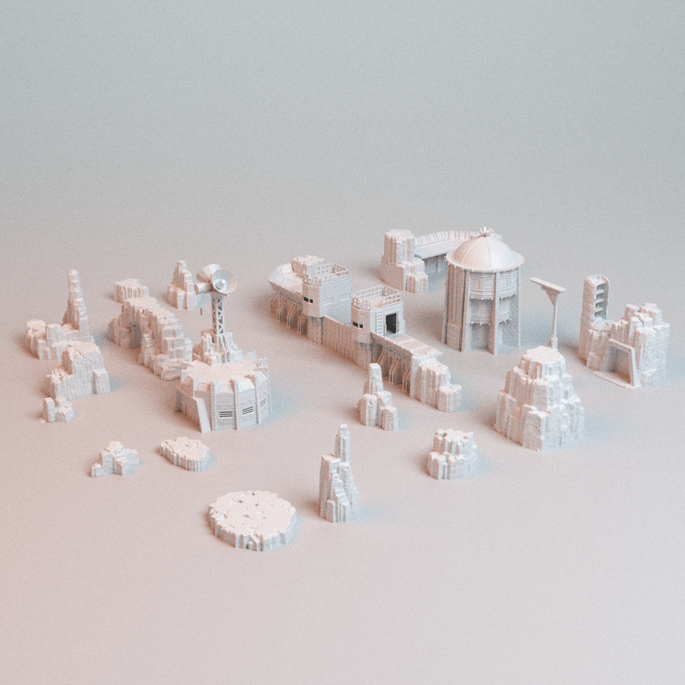 Turkana Plains Terrain Bundle – 7 Sci-Fi Desert Pieces (28mm/40mm, Marvel Crisis Protocol) - Northern Foundry