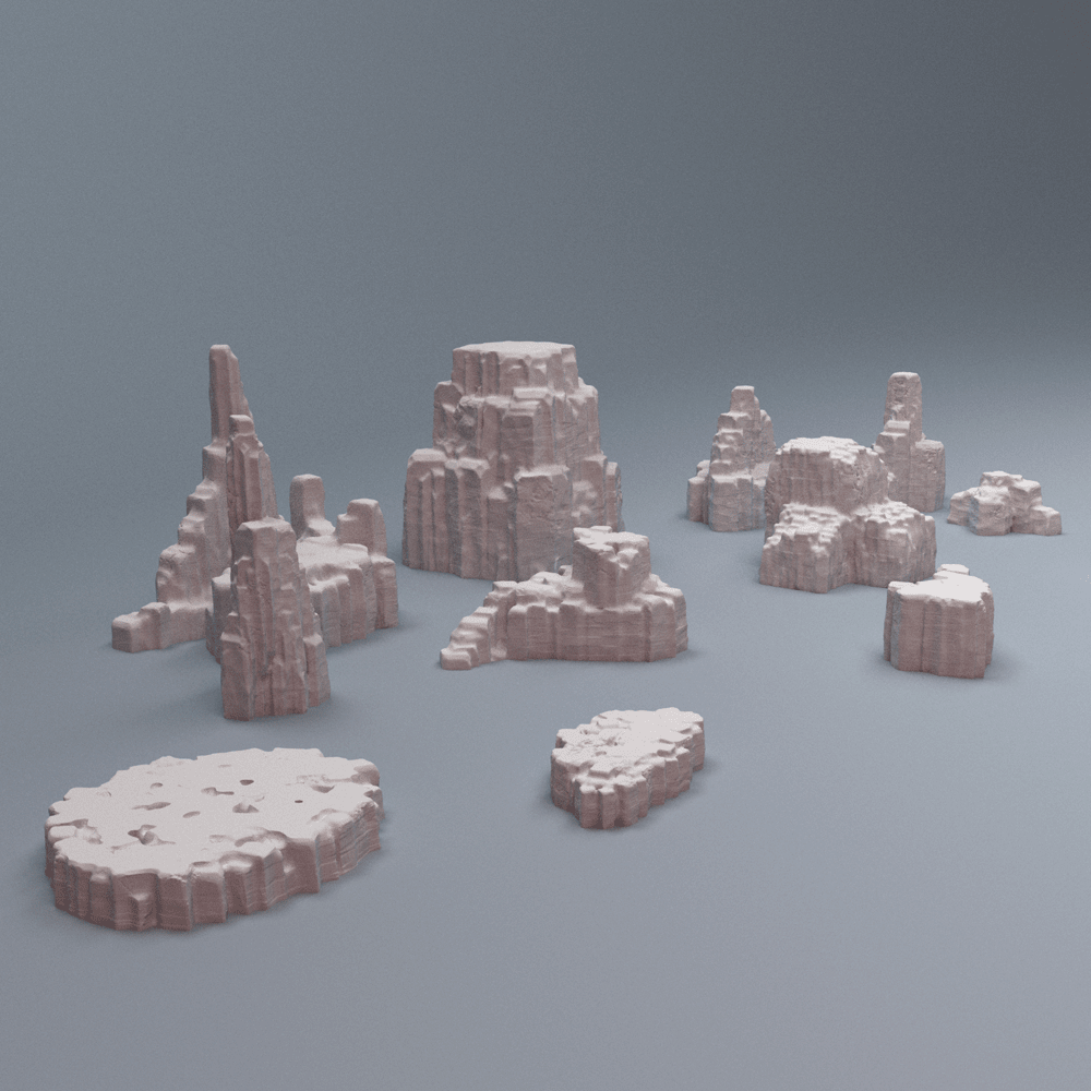 Turkana Plains Terrain Bundle – 7 Sci-Fi Desert Pieces (28mm/40mm, Marvel Crisis Protocol) - Northern Foundry