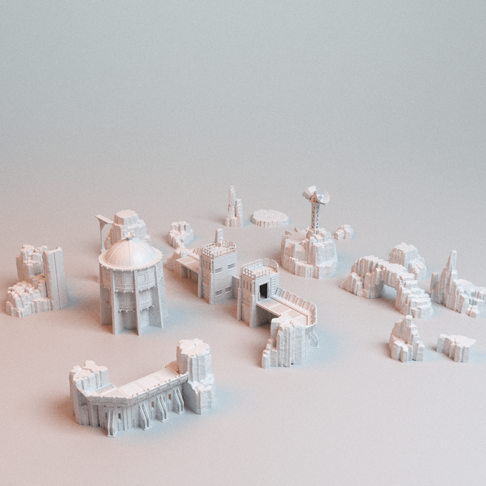 Turkana Plains Terrain Bundle – 7 Sci-Fi Desert Pieces (28mm/40mm, Marvel Crisis Protocol) - Northern Foundry