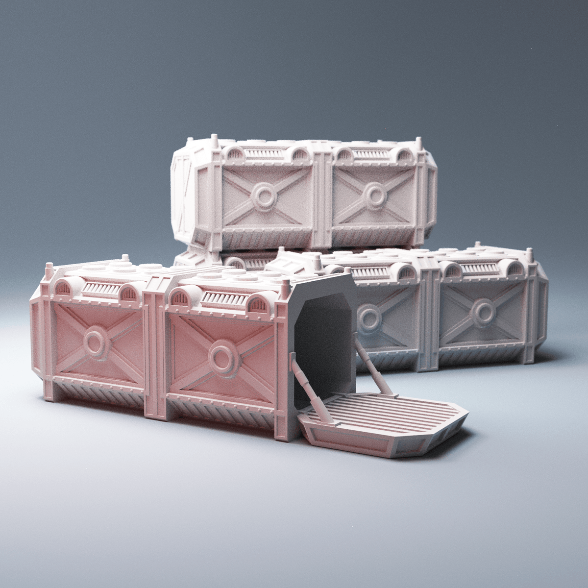 Tycho Starport Cargo Docks – Container Habs, Shipping Containers, Pallets & Cargo Sled (28mm/32mm/40mm) - Northern Foundry