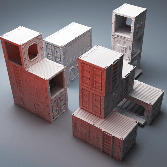 Tycho Starport Cargo Docks – Container Habs, Shipping Containers, Pallets & Cargo Sled (28mm/32mm/40mm) - Northern Foundry