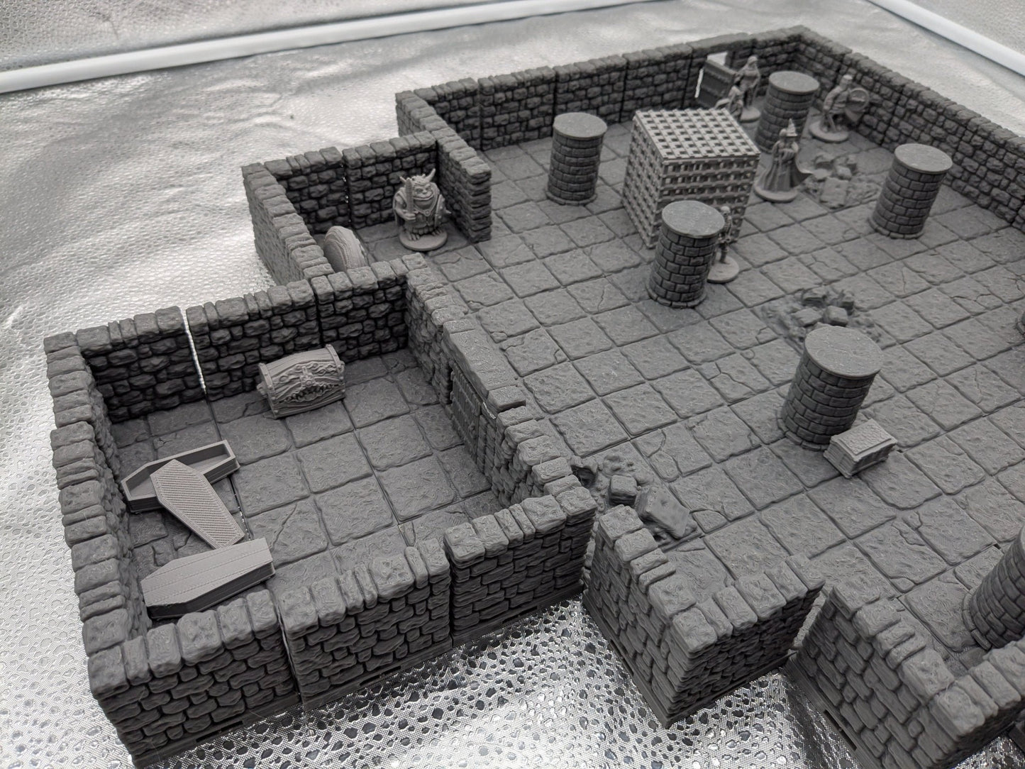 Ultimate Dungeon Starter Set — 80+ Piece Dragonlock Modular Terrain Bundle — DnD & Pathfinder Rooms with Bonus Miniatures