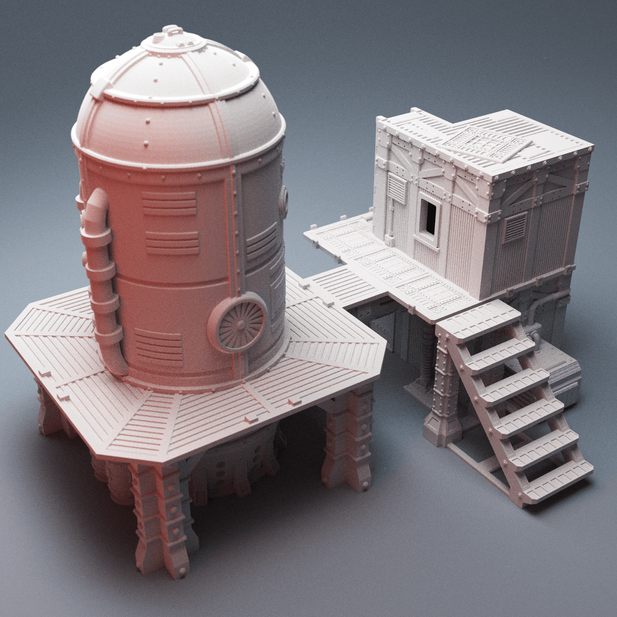 UnderNidus Sump District Expansion – 7 Grimdark Underhive Structures (28mm/32mm/40mm) - Northern Foundry