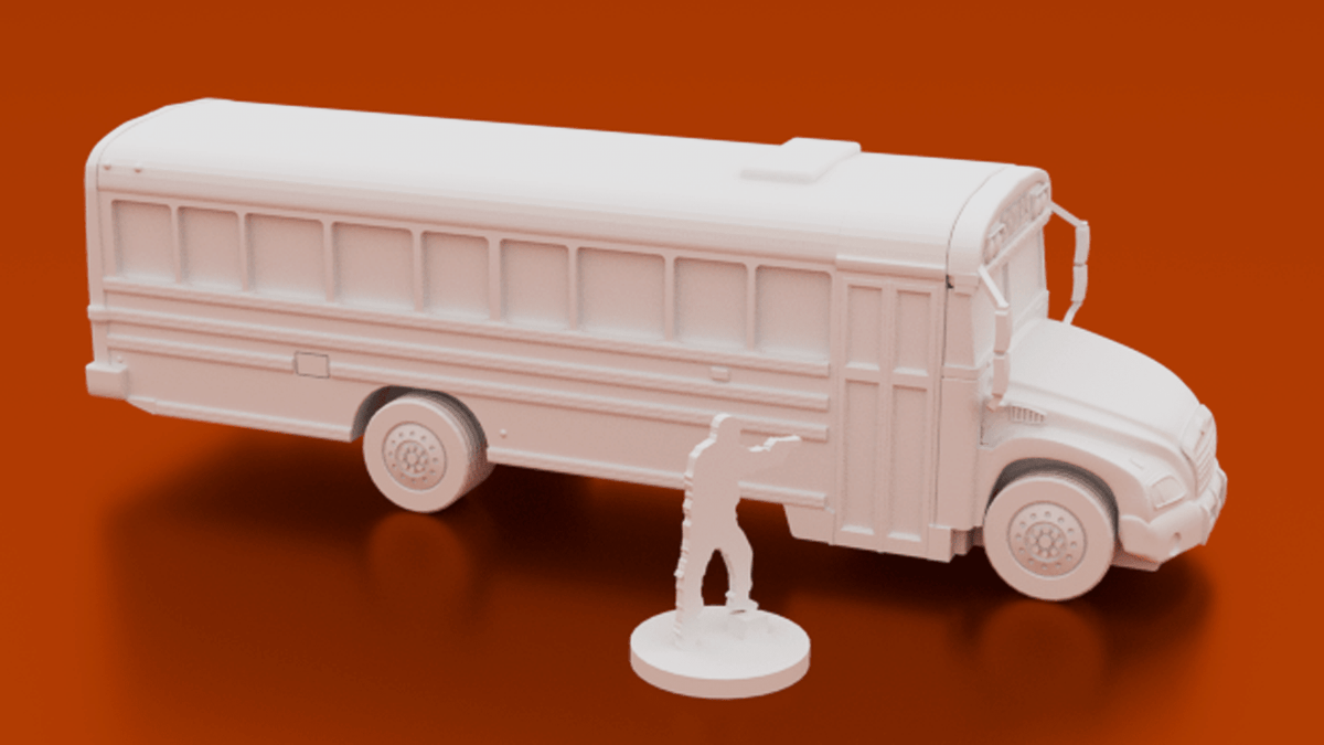 Urban Highway & City Streets Bundle – Elevated Highway, Road Tiles, School Bus & Flatbed Truck (28mm/32mm/40mm) - Northern Foundry