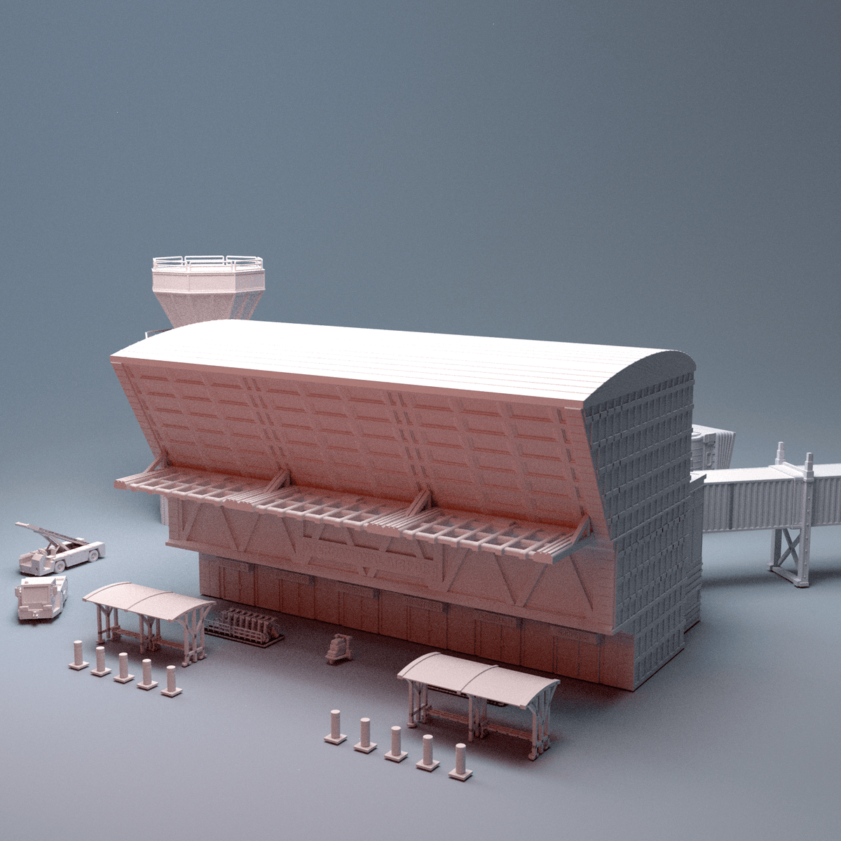 Urban International Airport – Modular Terminal, Control Tower & Passenger Bridge (28mm/32mm/40mm) - Northern Foundry