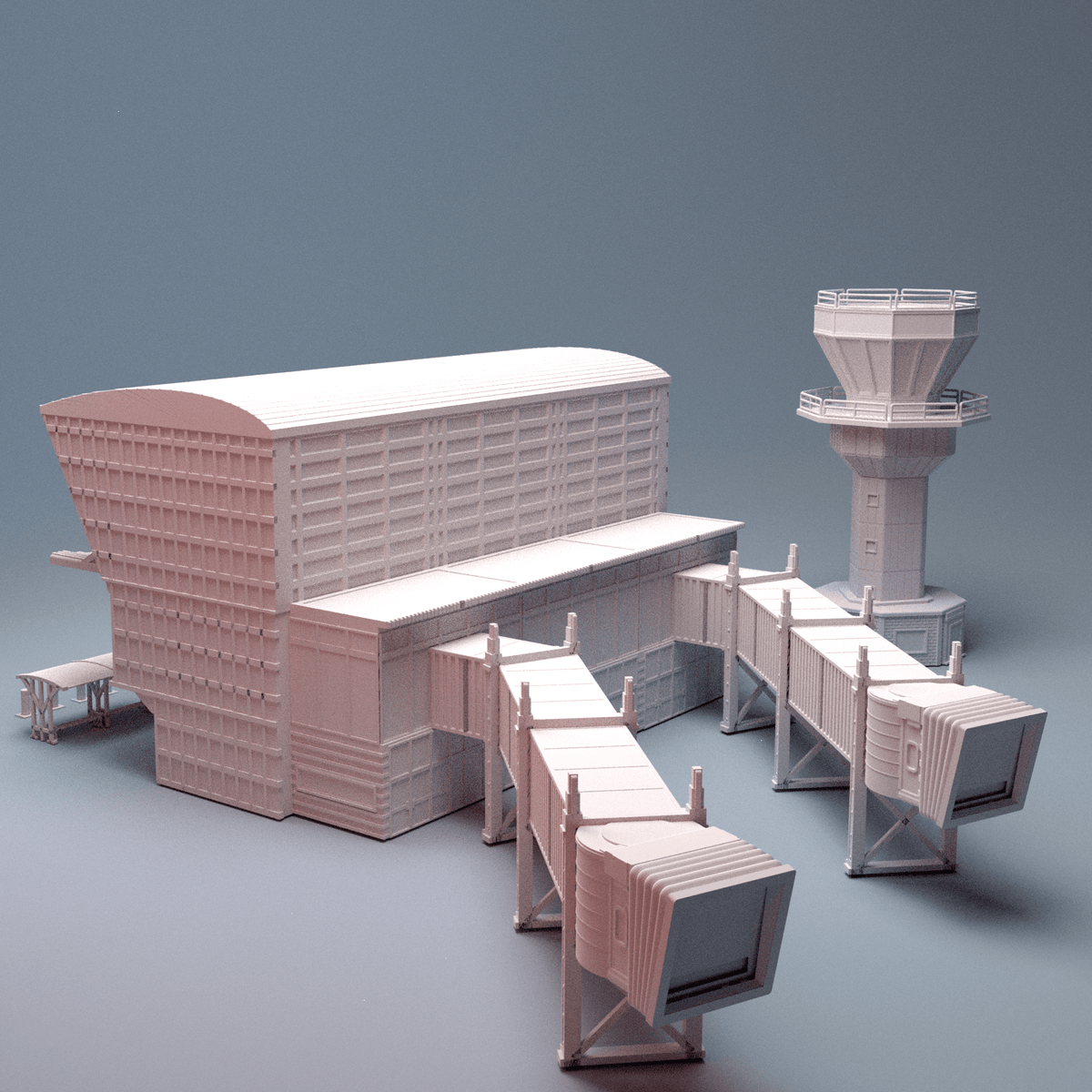 Urban International Airport – Modular Terminal, Control Tower & Passenger Bridge (28mm/32mm/40mm) - Northern Foundry