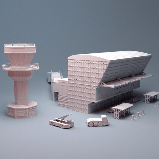 Urban International Airport – Modular Terminal, Control Tower & Passenger Bridge (28mm/32mm/40mm) - Northern Foundry