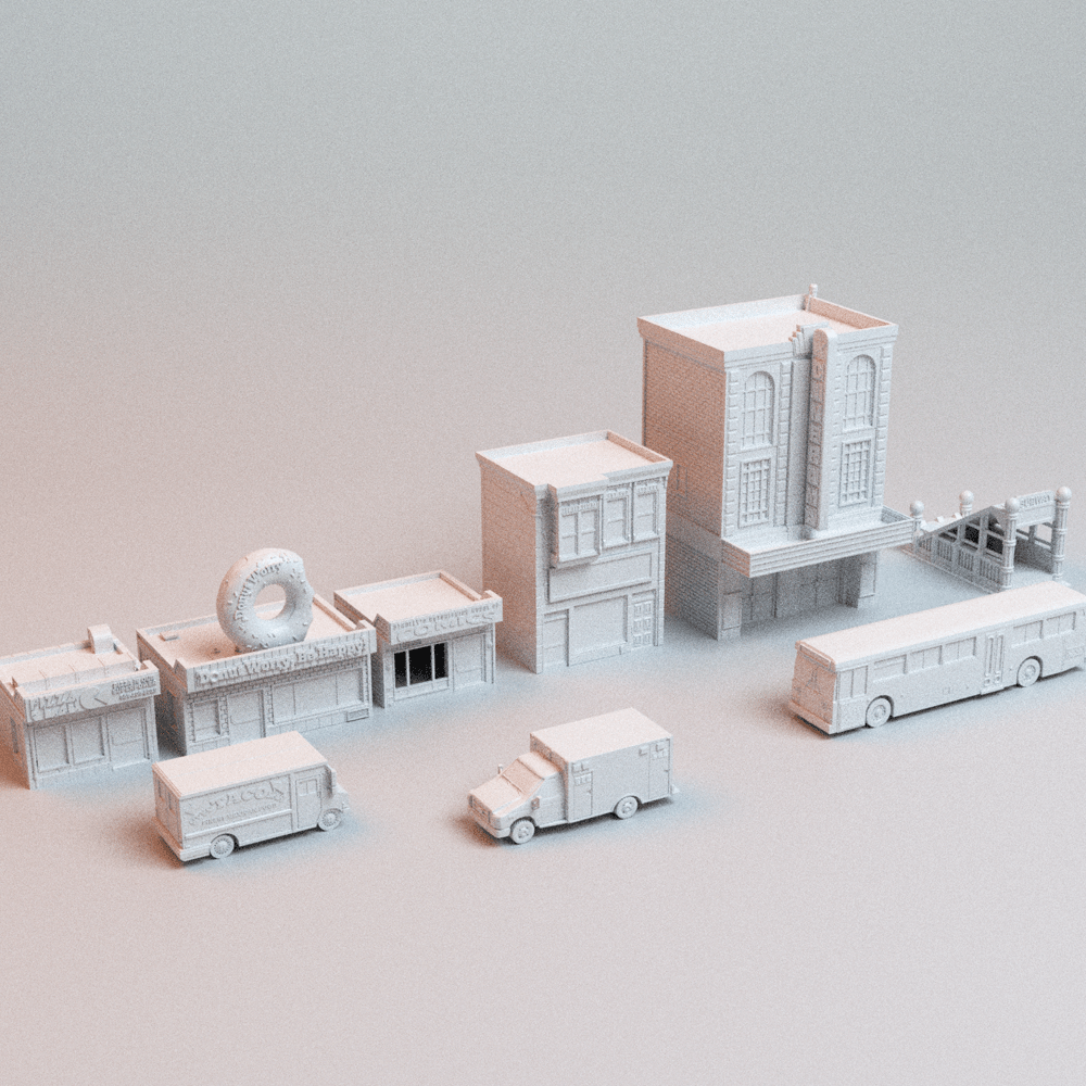 Urban PlayOn Protocol Bundle – 9-Piece Modern City Terrain & Vehicles (28mm/32mm/40mm) - Northern Foundry