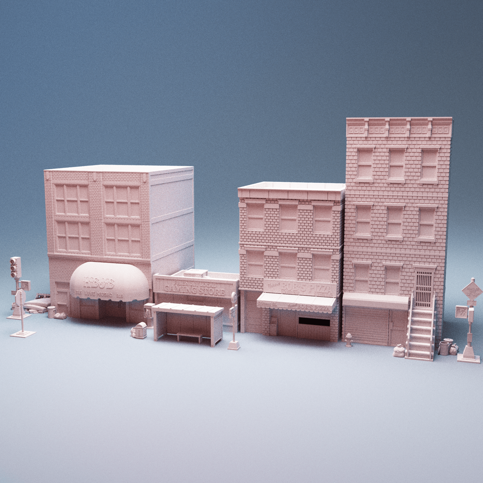 Urban Starter Phase 7 Bundle – 4 Modern City Buildings + Scatter (28mm/32mm/40mm) - Northern Foundry