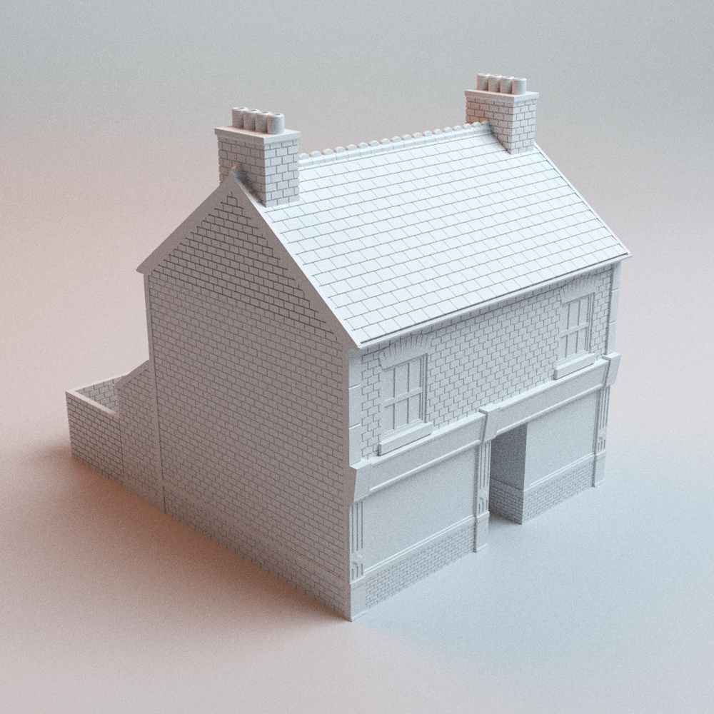 WW2 English Village Terrain Bundle — Pub, Terraced Houses, Shop &amp; Home Guard Van (28mm/32mm/40mm) - Northern Foundry